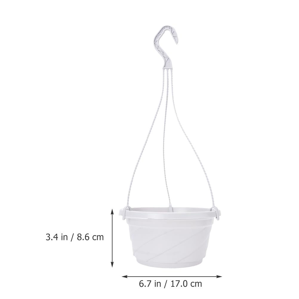 ibasenice Cosmo Hanging Planter Pots Set of 6 Plastic Plant Holders with Hooks for Indoor and Outdoor Use 6.7 X 3.4 Inch Hanging Flower Baskets for Balcony Garden Patio Decoration