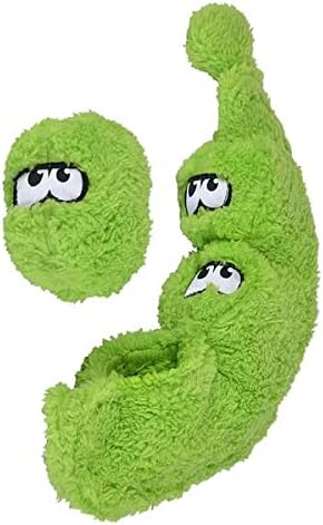 Cycle Dog Duraplush Medium Peas in a Pod: Sqeakerless Eco-Friendly and Durable Toy for Dogs | Perfect for Fetch and Tug-of-War Play | Made in USA