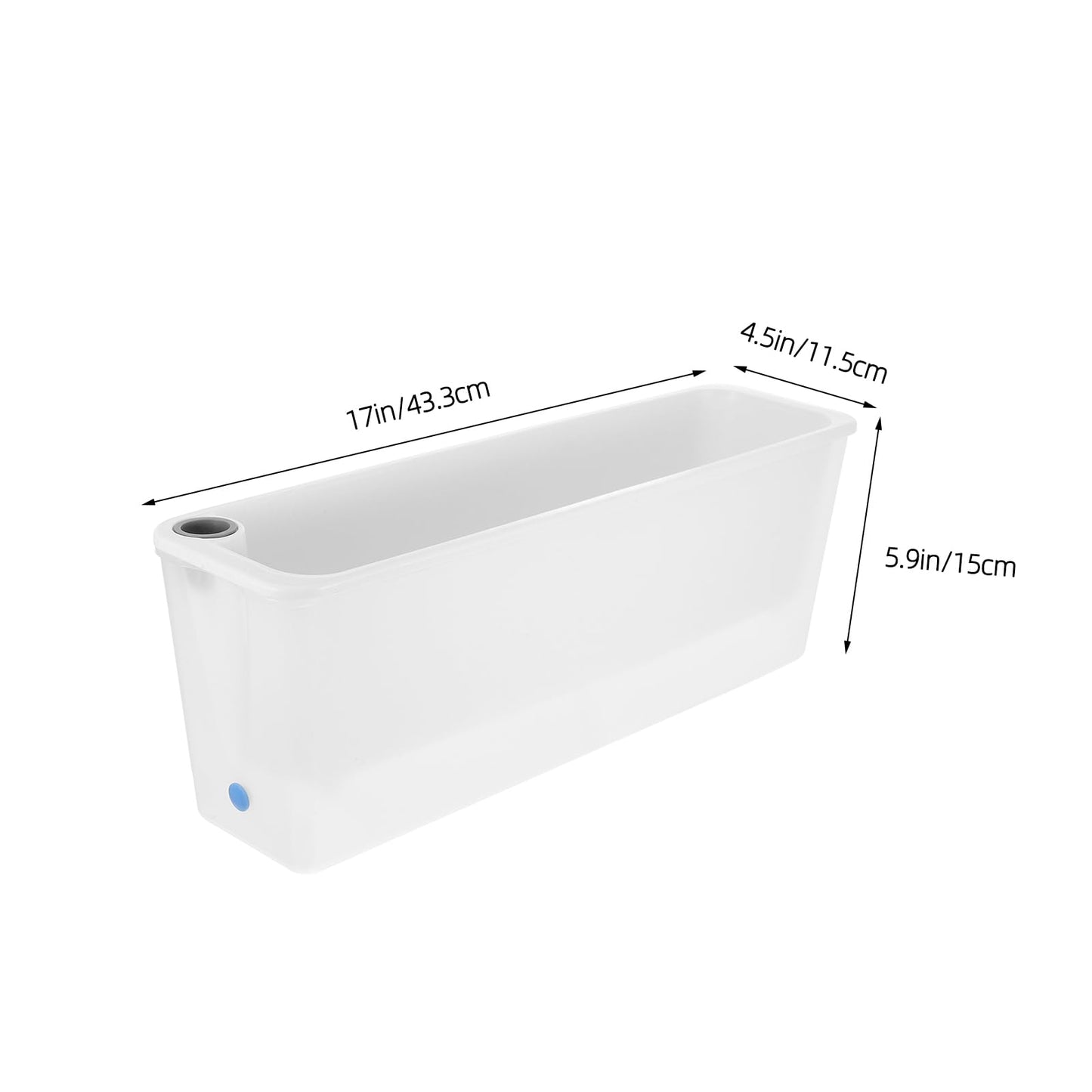 HANABASS Small Rectangular Self Watering Plant Pots, Herb Garden Planter, Vegetable Planters Window Box for Windowsill Patio Garden Balcony Porch Yard, 17.0X 5.9X 4.5Inches