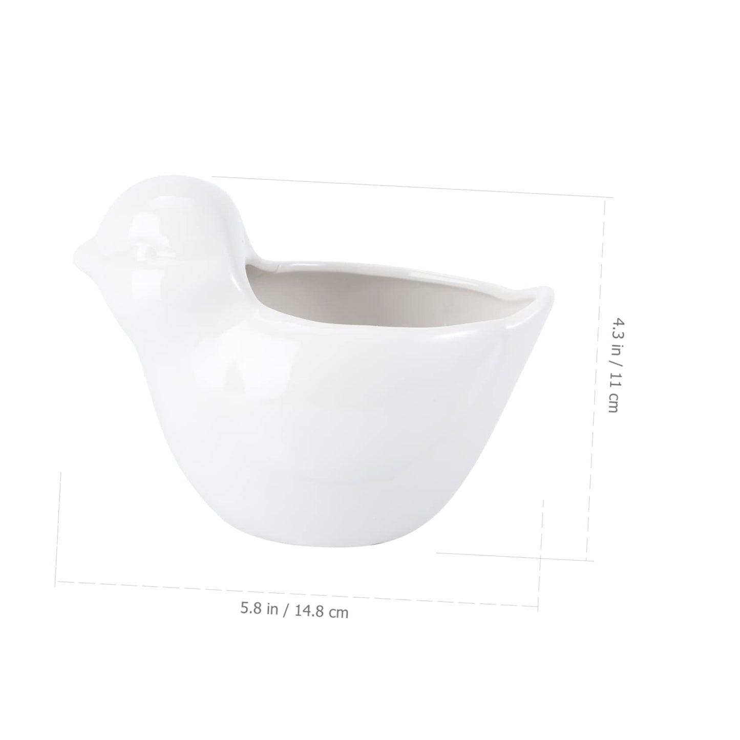 MERRYHAPY Creative Bird Design Ceramic Flowerpot for Succulents Elegant White Garden Container Unique Decorative Planter for Home and Balcony Plant Lovers