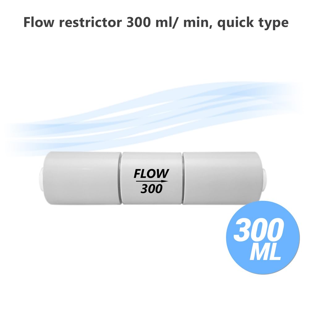 Max Water 1/4" PVC Tube Quick Connect Type Reverse Osmosis Flow Restrictor, RO Quick type Flow Restrictor with a Flow Restriction Rate of 300 ML/Min,