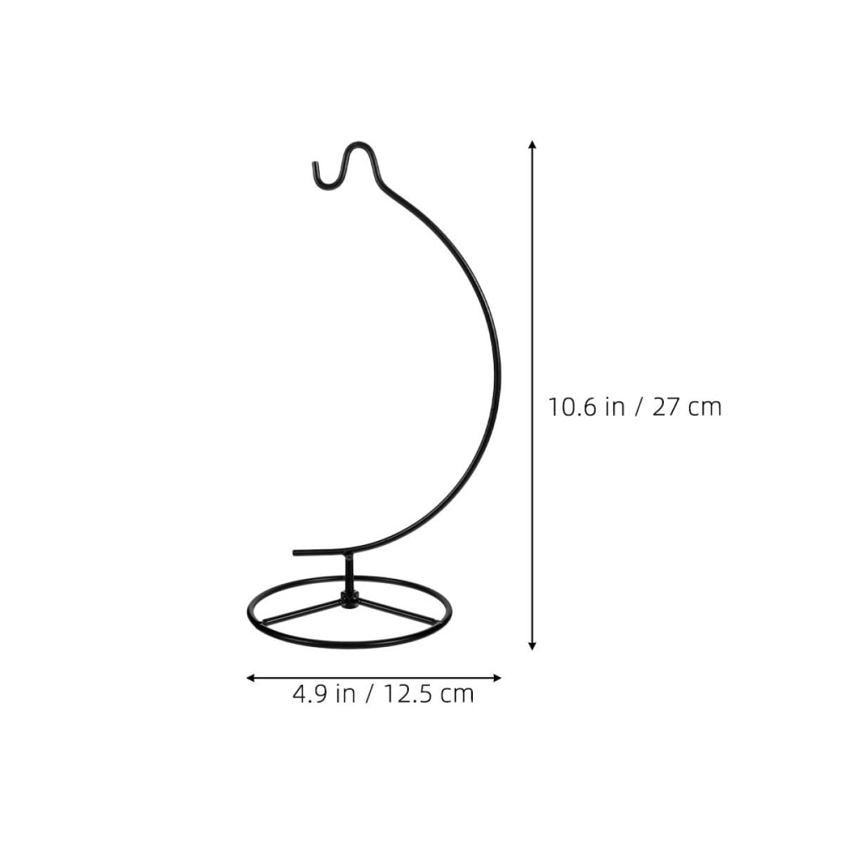 VALICLUD 2pcs Moon Shaped Iron Hanging Hook Stand for Air Plant Display and Ornament Holder, Black Metal Wire Rack for Home Décor and Small Plant Hanging, Indoor Wall Mounted