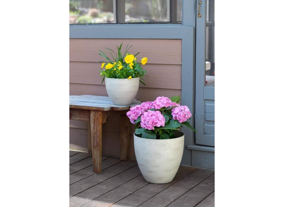 Southern Patio Planter Egg WHT STN 9"