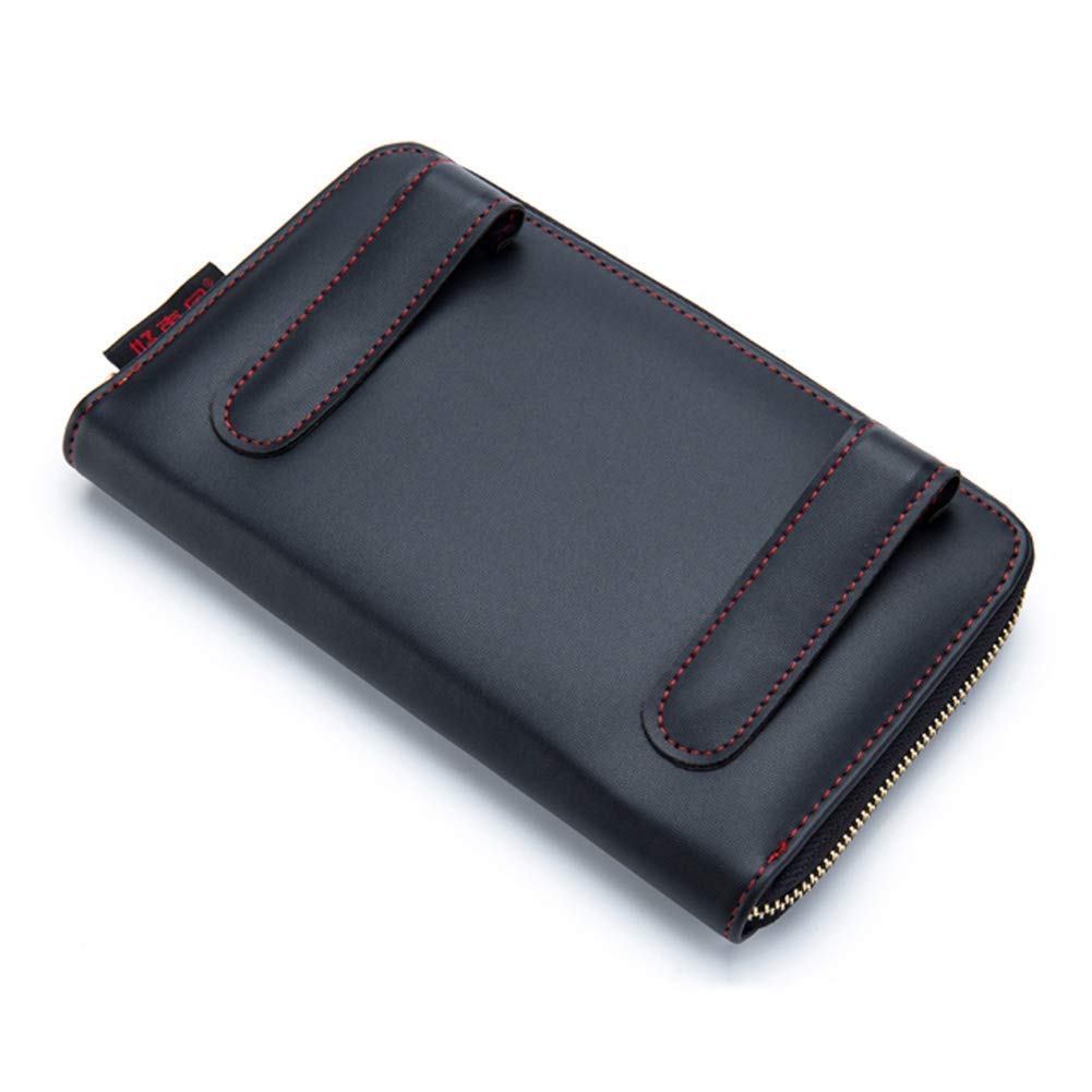 Cartisen Car Tissue Holder, Sun Visor Tissue Holder, Car Visor Napkin Holder, PU Leather Backseat Tissue Case Holder for Car Vehicle with Zipper (Black)