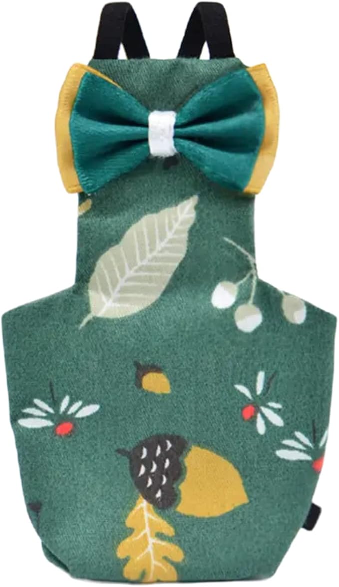 Bird Flight Suits Diapers for Monk Parakeets, Conures, Lovebirds, Cockatiels Flight Suits, Parrot Clothes, Bird Training Nappy Suit Liners Clothes (Small,Deep Green)