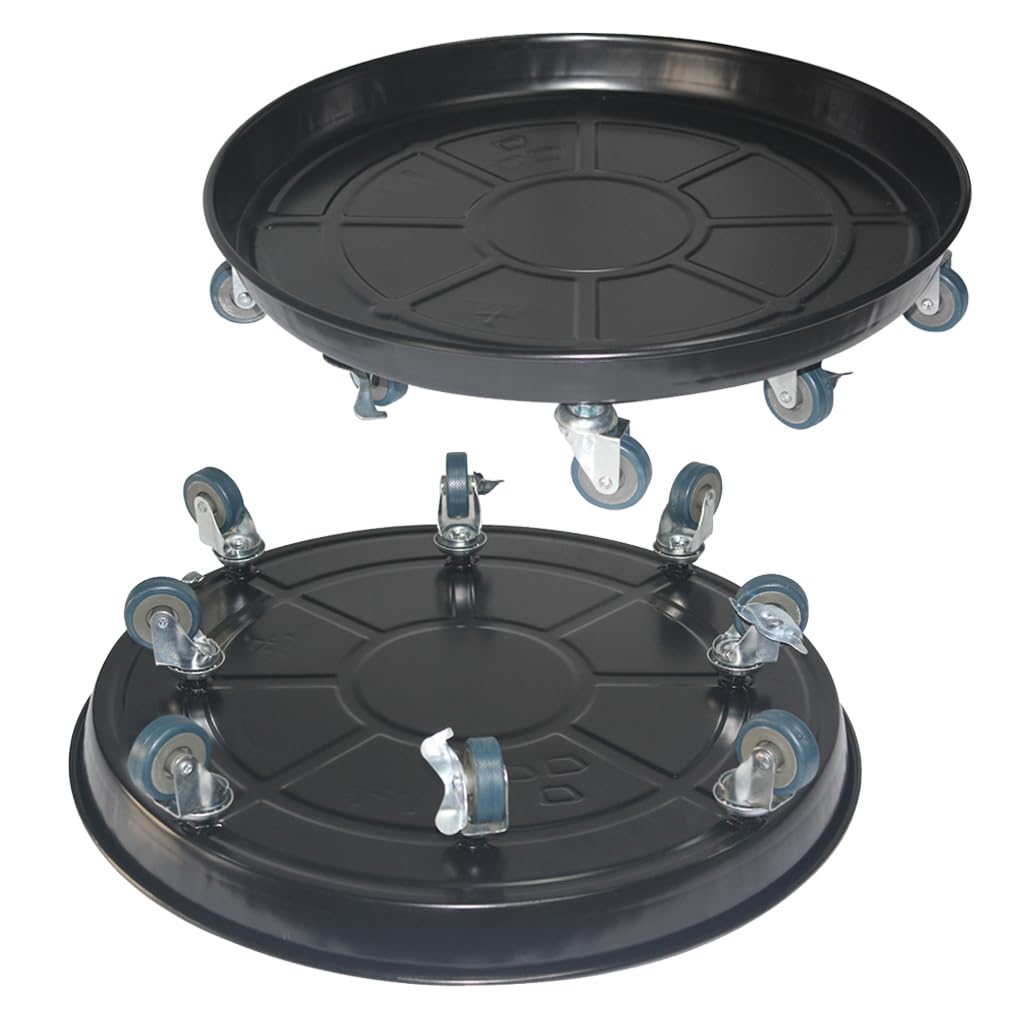 20" Heavy Duty Plant Dolly with Wheels, 380lbs Metal Rolling Plant Stand with Casters, Round Wheeled Planter Caddy Roller Base Carry Potted Tree Flower Pot for Indoor Outdoor Garden, 1 Pack, Black