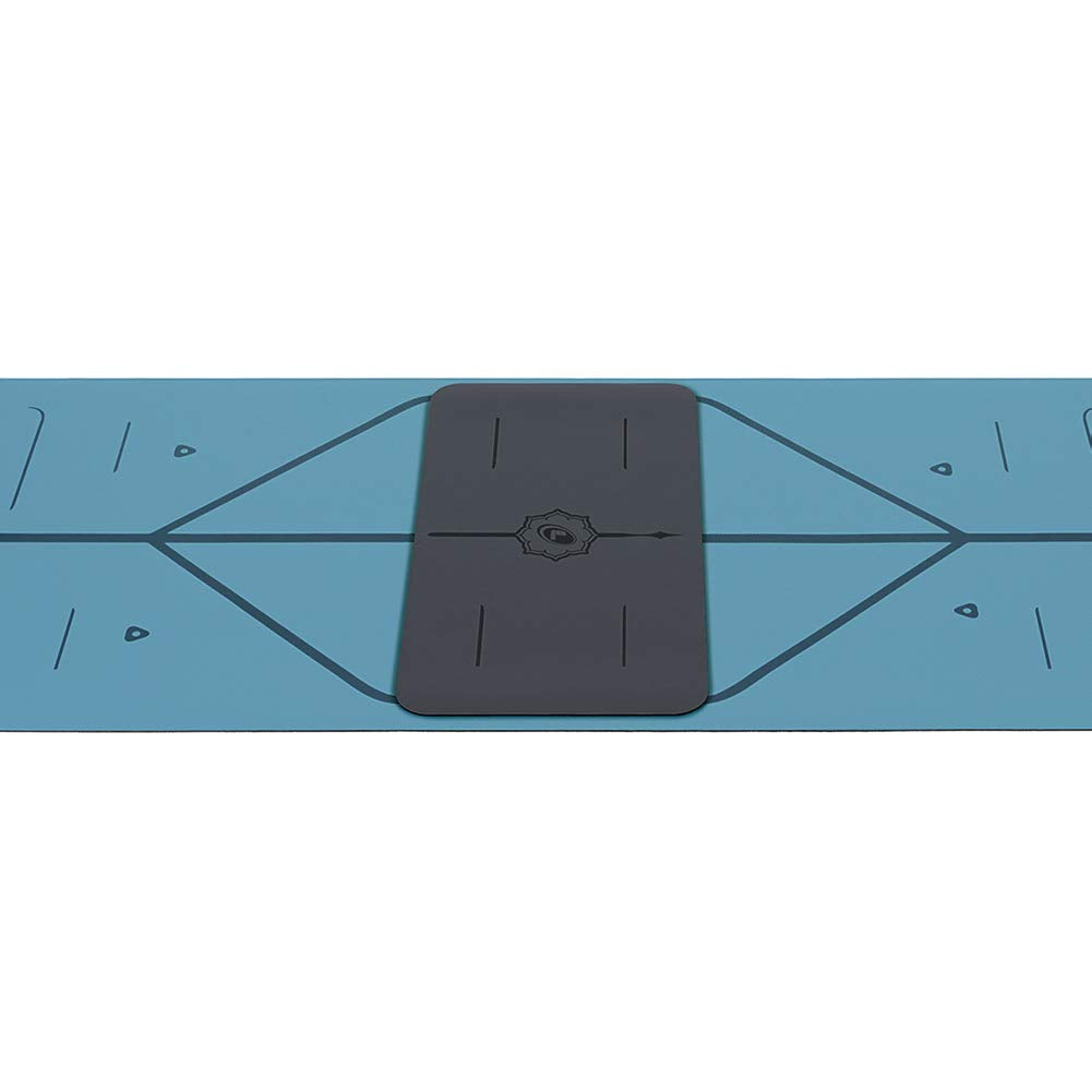 Liforme Yoga Pad - Patented Alignment System, Warrior-like Grip, Non-slip, Eco-friendly, 4.2mm Thick Pad for Knee, Elbow and Hand Support - Free Yoga Bag Included (Gray)