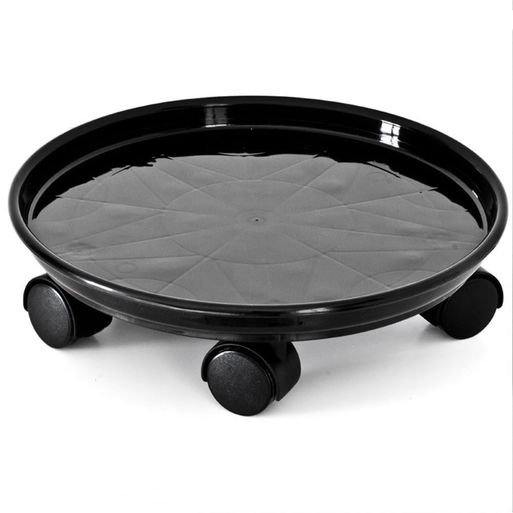 Yiting Plant Caddy with Wheels Heavy-Duty Rolling Plant Stand with Wheels Plant Dolly with Casters for Indoor and Outdoor Plant Roller Base Plant Saucer Mover (13 inch, Black)