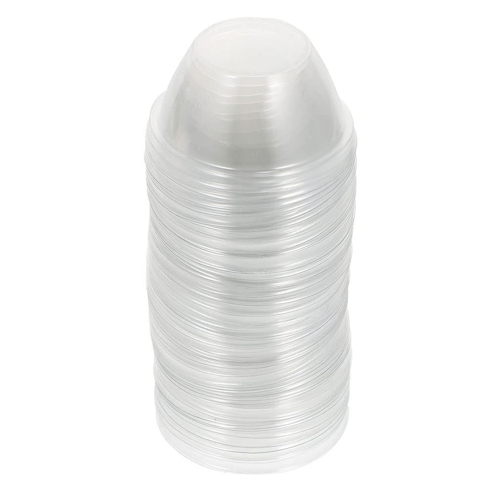 POPETPOP 100 Pcs Plastic Dome Lids - 1.57 Inch Inner Diameter Transparent Hydroponic Plant Caps, Hydroponics Pod Hole Cover for Seedling Clone & Plant Sprouting