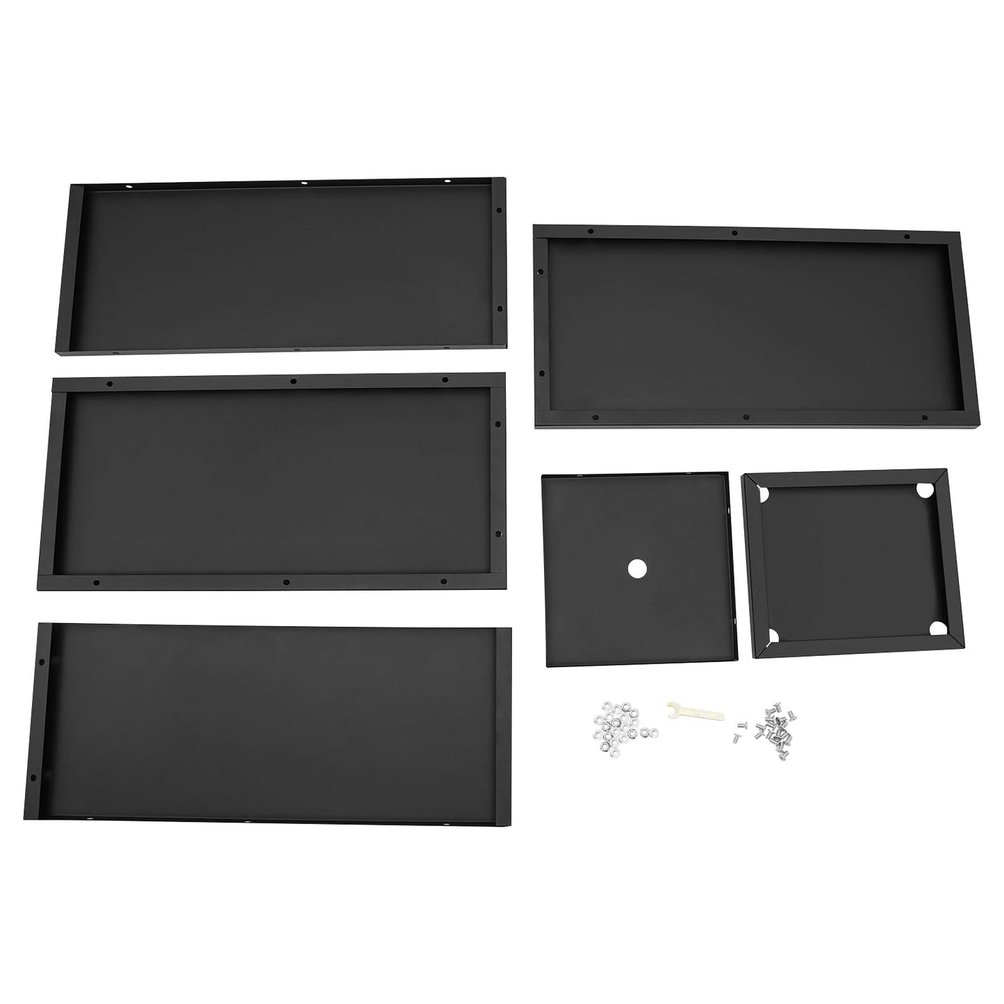 Oiveinya Metal Outdoor Planter Box Rectangular Planter Box Steel Plant Case Metal Plant Holder Large Square Plants Containe (Black/14x14x30in)