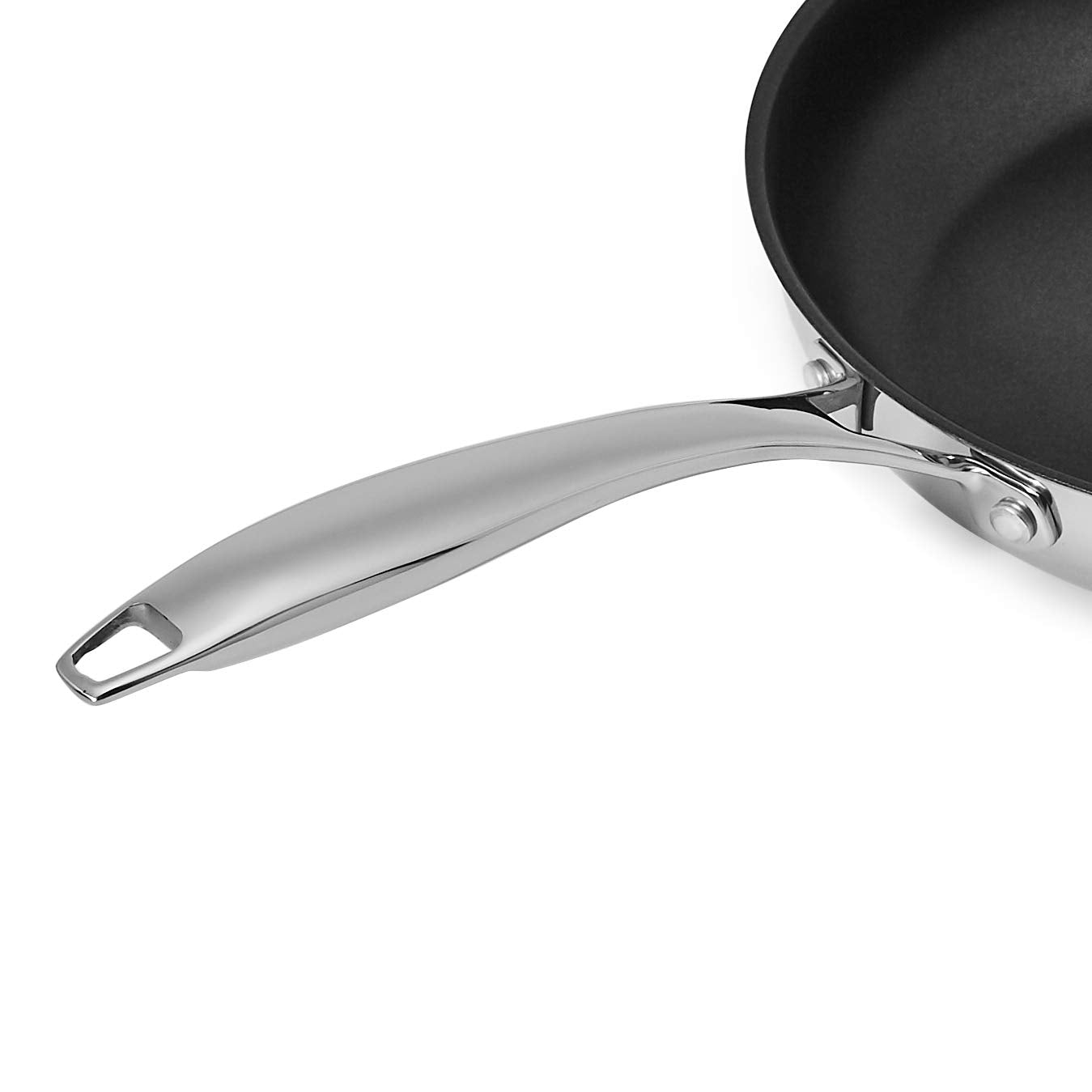 Amazon Basics 2-Piece Non-Stick Stainless Steel Fry Pan Set, Oven and Induction Safe, 10-Inch and 8-Inch