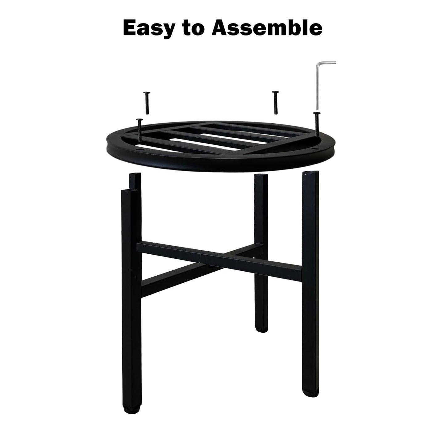 Hongsane Plant Stand Indoor Outdoor,13 Inch Round Metal Plant Stands Riser,Heavy Duty Wrought Iron Pedestal Holders for Large Flower Pot,Outside Rust-Proof Black Flower Display Shelf for Patio,2-Pack