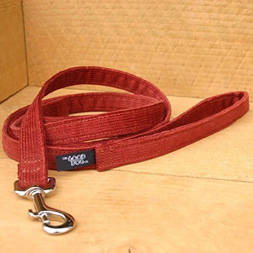 The Good Dog Company Hemp Corduroy Leash - 6 ft (1/2 Inch Width, Rust)