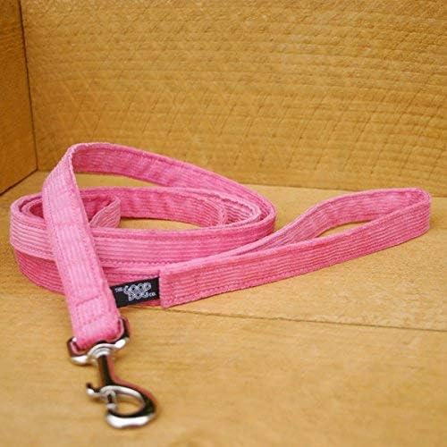 The Good Dog Company- Hemp Corduroy SIX FT Dog LEASHES Available in 9 Colors (Rust, Marigold, Bronze, Avocado, Blue, Plum, Pink, Red, Black) Sold in 1”, ¾”, ½” Widths (1 Inch Width, Pink)