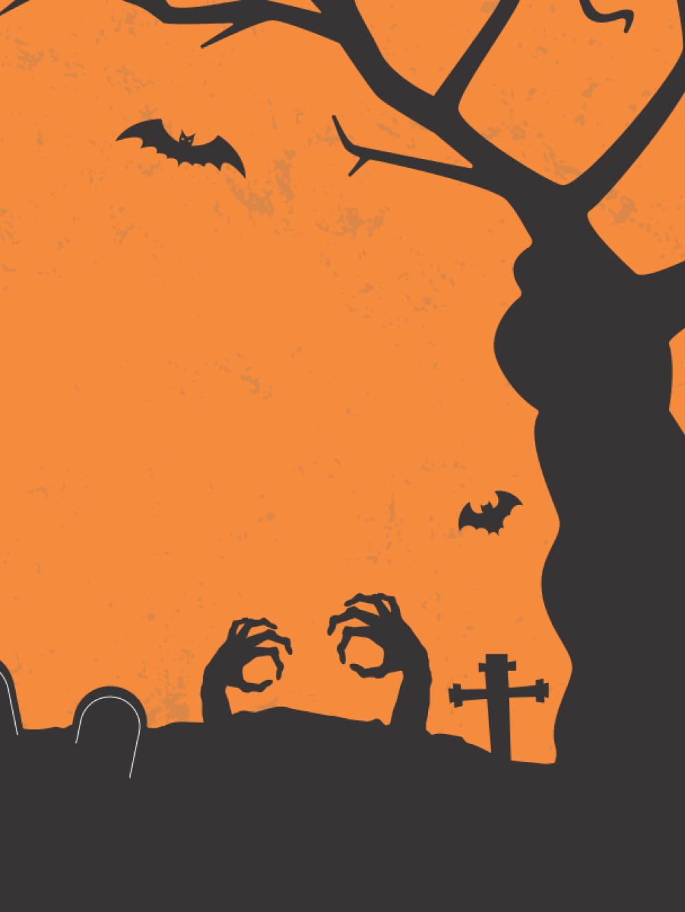 A4 Sized Ruled Notebook | Black and Orange Halloween Themed Cover | 8.25 x 11 in | A4 Sized Journal with 150 Pages