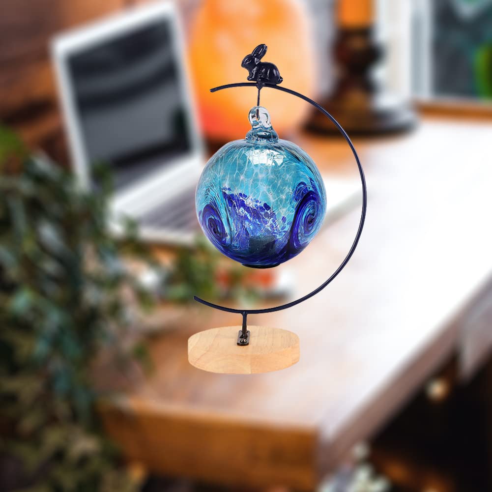 YY YEARCHY Rustic Ornament Display Stand with Rabbit Decoration Air Plants Holder Terrariums Hanging Planter Stand Iron Wire Hanging Pot Hook for Home Decor Ornaments Glass Globe Witch Ball