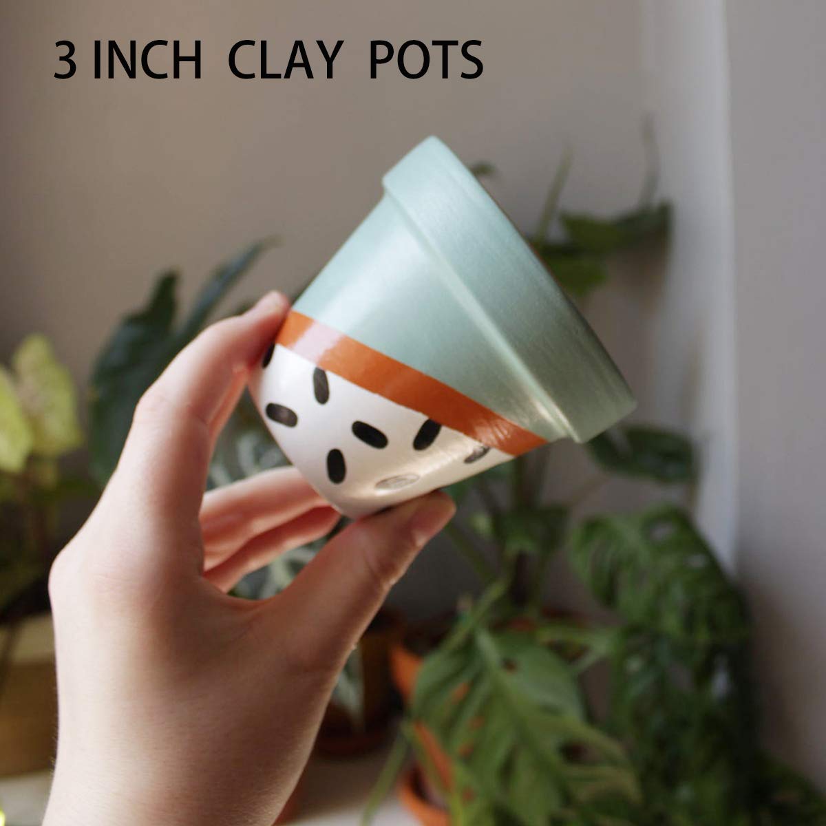 EHWINE Terracotta Pots 3 inch, 15 Pack, Clay, Succulent Pots, Cute Small Cactus, Flower Pots, Planters with Drainage, Indoor/Outdoor Usage