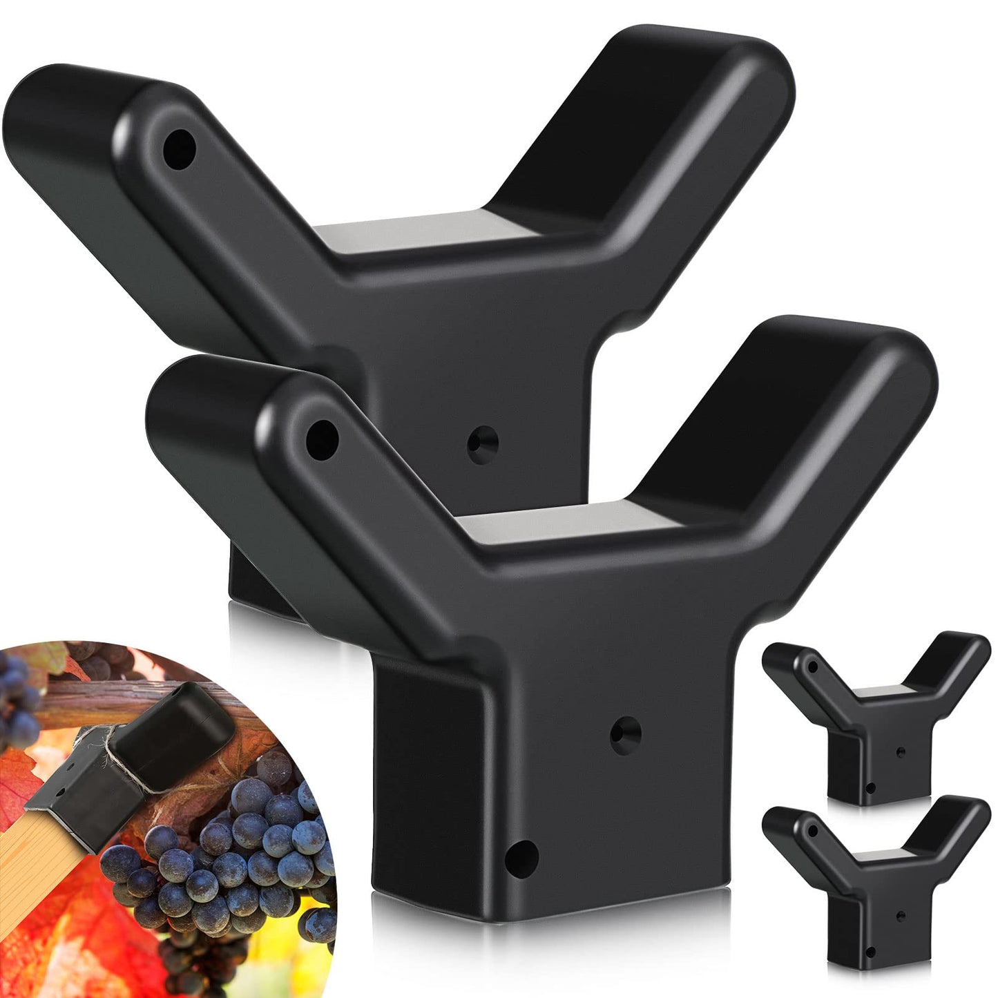 Yungyan 8 Pcs Tree Support, Plastic Fruit Branch Support Device Tree Brace Prevent Them from Breaking for Vineyards Ornamental Gardens Orchards Fits on Standard 1.57 x 1.57 Inch Lumber (Black)