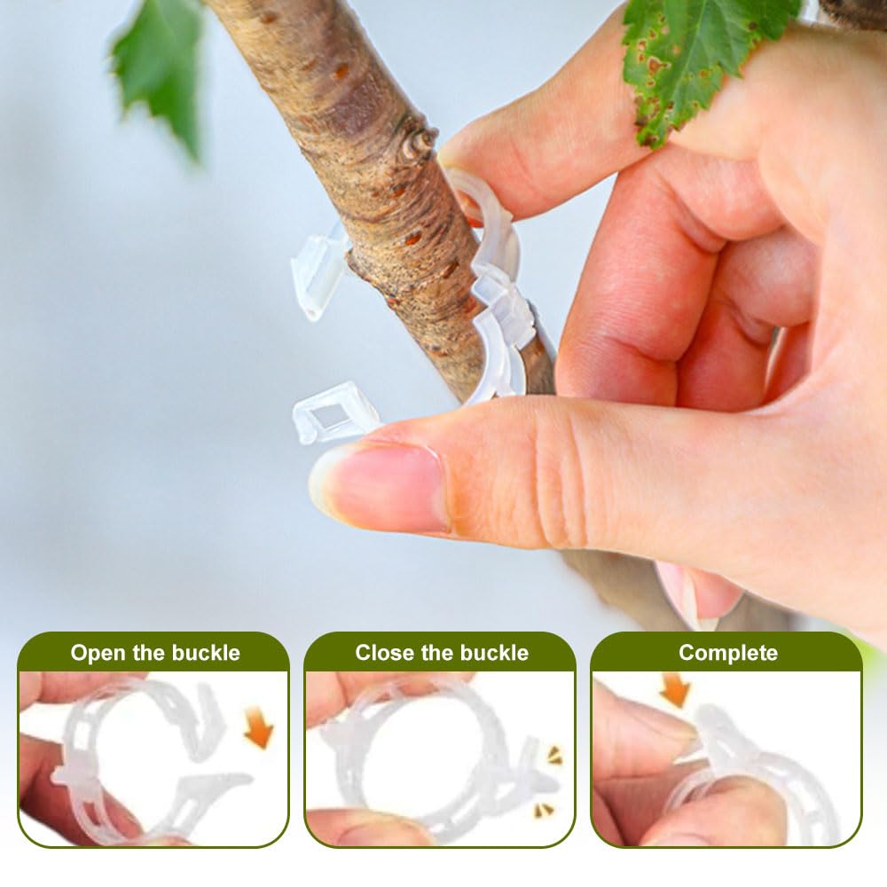 Plant Support Clips,100/150/300 PCS Plant Clips for Climbing Plants Clear for Tomato Grape,Garden Clip Plants Support Clip Garden Clips Vine Vegetables Fixing Clip (White-50pcs)