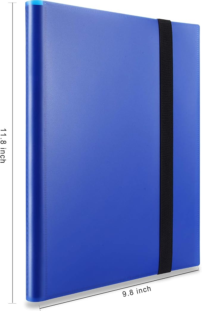 Trading Card Album Holder 360 Pockets, AITIME Side Loading PP Pockets Sleeves, Cards and Coupons Protector Storage Book (Blue)