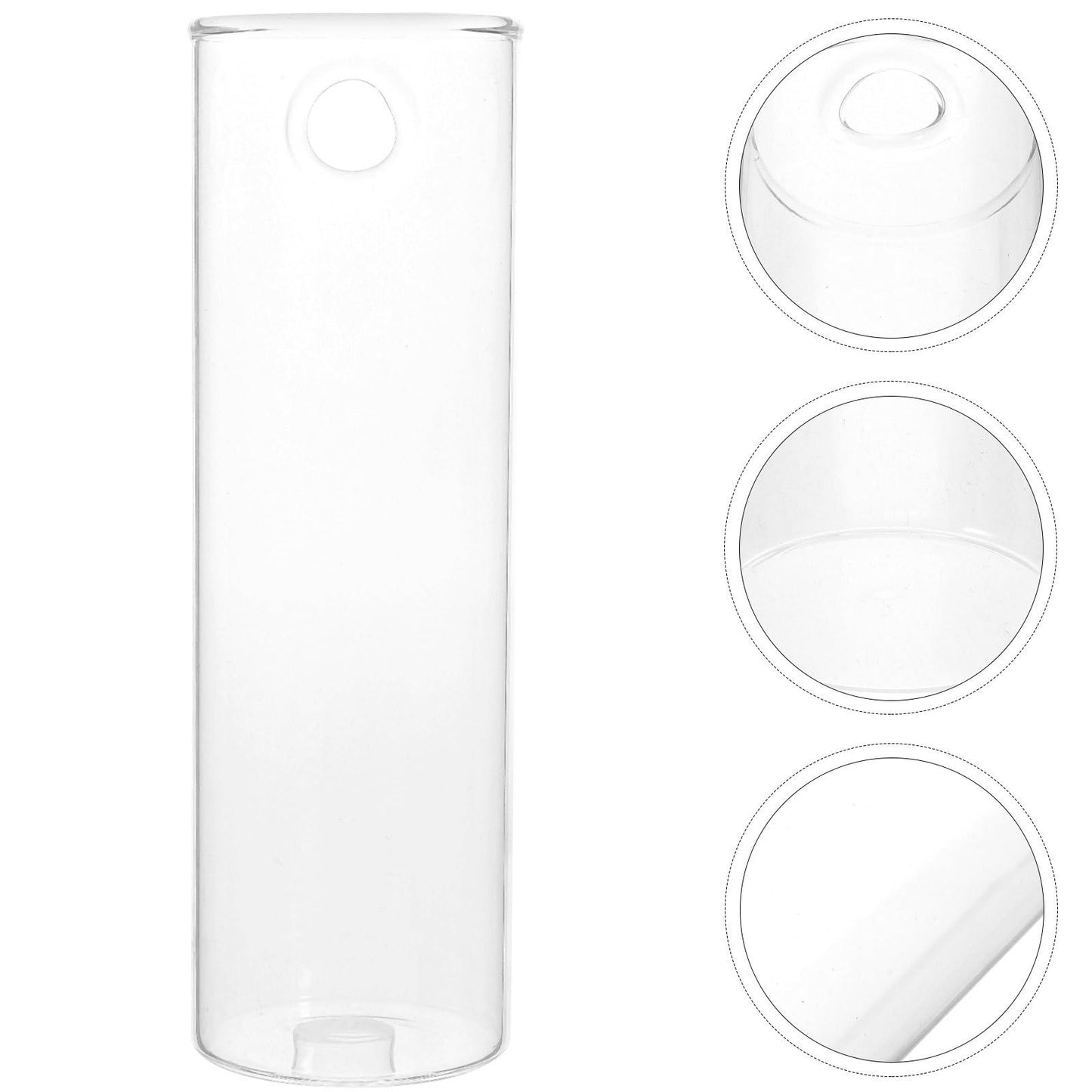 COHEALI Wall Hanging Glass Terrarium Vase with Adhesive Gel, Tall Hydroponic Planter for Indoor Plants, Modern Cylindrical Glass Flower Tube for Home Décor