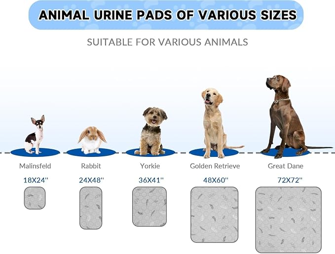 Sunheir Washable Pee Pads for Dogs Large 24" x 72" 2-Pack Reusable Puppy Pads Pet Training Pads, Absorb Dog Mats, Whelping Pad, Non-Slip Protects Against Urine Leakage, Runner Rug (Leaves - Deep Grey)