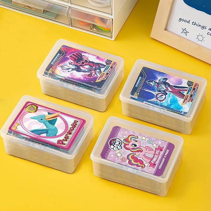 2PCS Card Cases for UNO Cards and Playing Cards, High Capacity Clear Storage Boxes for Trading Cards & More (Card Not Included)