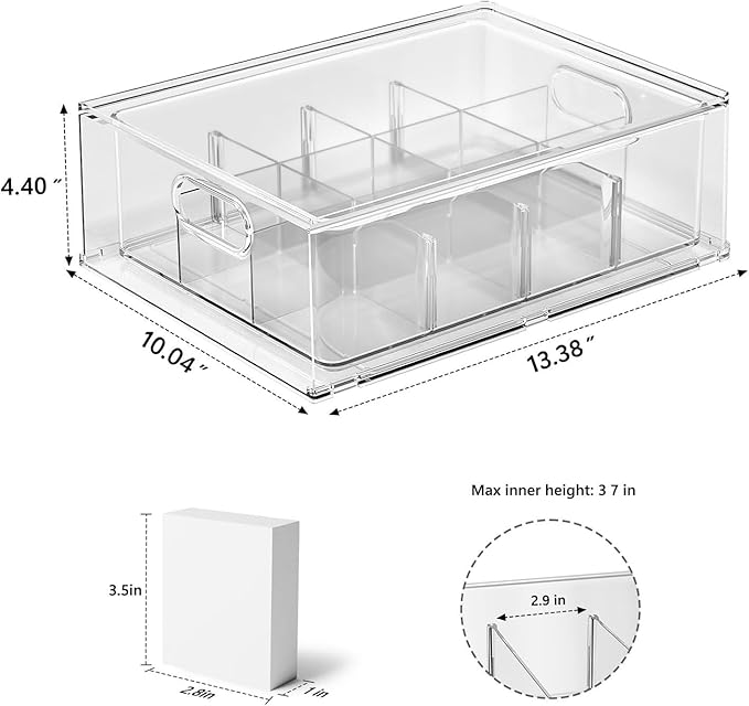 Trading Card Storage Box - Clear Large Storage Organizer Holds 3200 Cards with Foam Inserts Blocks – Display Case for TCG, MTG & Sports Cards (1-Pack)