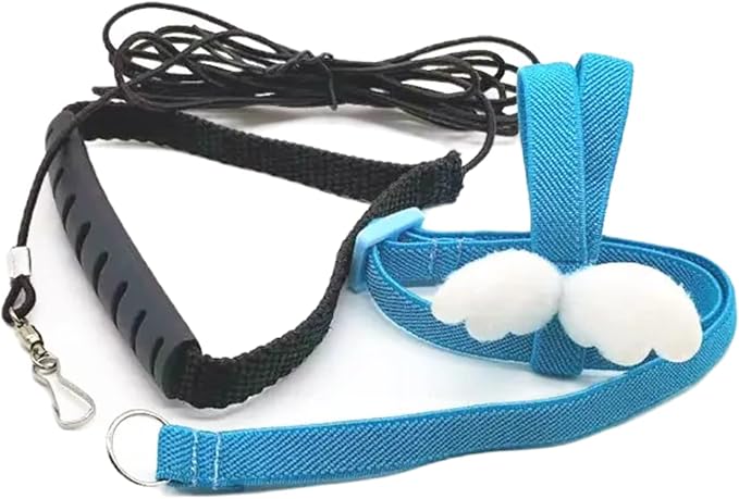Pet Parrot Bird Harness Leash Adjustable Bird Flying Harness Traction Rope with Cute for Parrots Budgerigar Lovebird Cockatiel Mynah Outdoor Training Toy (Mannikin/Finch,White)