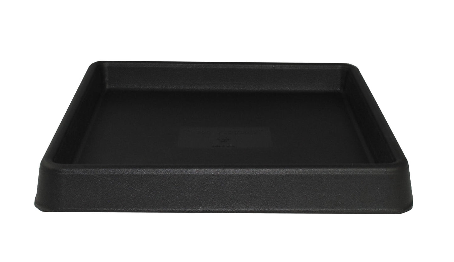 Tusco Products Square Saucer Planter Tray, 11-Inch, Black