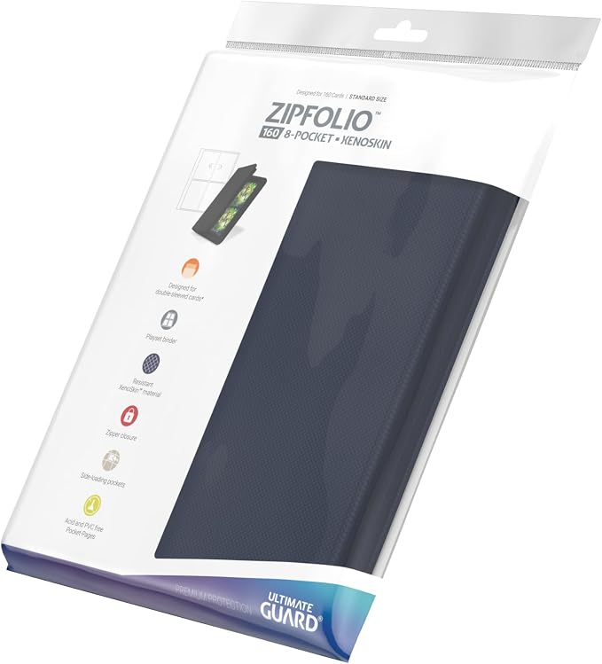Ultimate Guard Zipfolio 160 – 8 Pocket Xenoskin Dark Blue