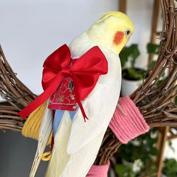 Bird Flight Suits Diapers, Parrot Flight Suits Diapers for Quaker Parakeets Cockatiels Conures Macaw African Grey, Bird Diaper, Parrot Clothes (Pink B,Macaw)
