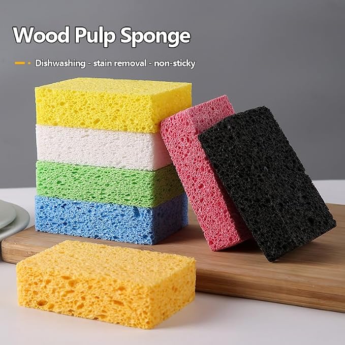 24 - Pack Non-Scratch Scrub Sponges - Sponges for Dishes and Washing Dishes, Cleaning Sponges for Kitchen Home and More(Green)