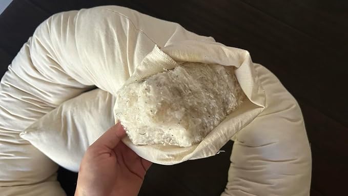 Organic Cotton Canvas Dog Bed: Removable Cover, Natural Fill - Made in USA (Natural, Large 35" x 8" inches)