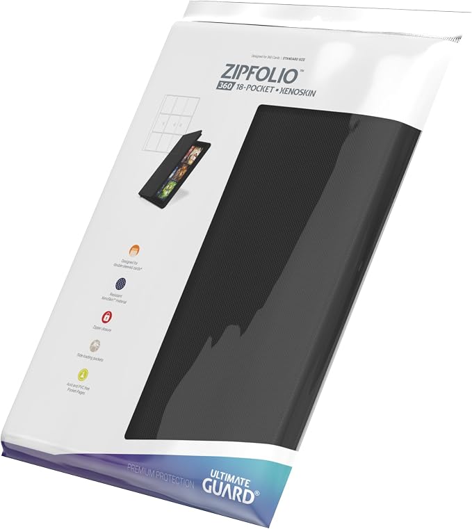 Ultimate Guard Zipfolio 360 – 18 Pocket Xenoskin Black