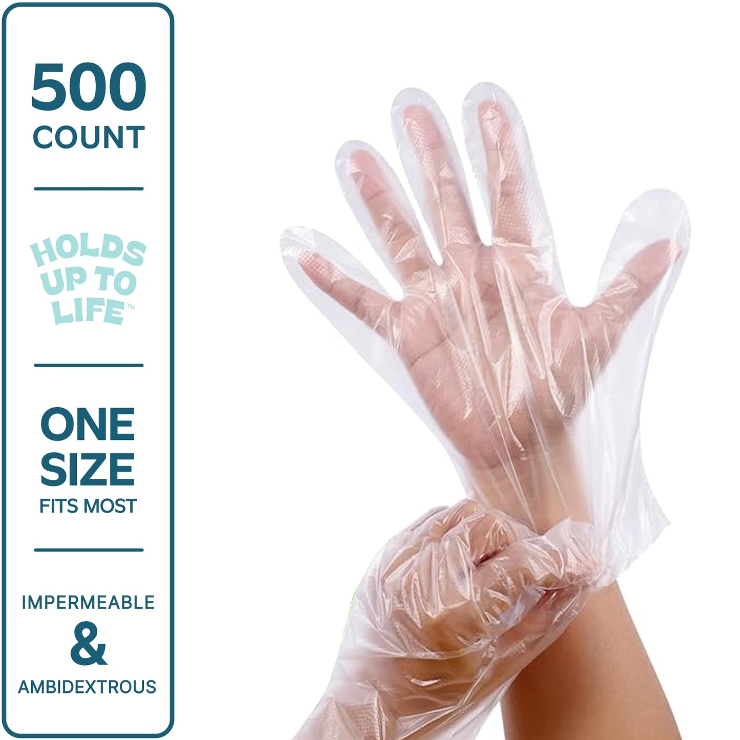 Comfy Package [500 Count Disposable Poly Plastic Gloves for Cooking, Food Prep, and Food Service, Latex & Powder Free - One Size Fits Most