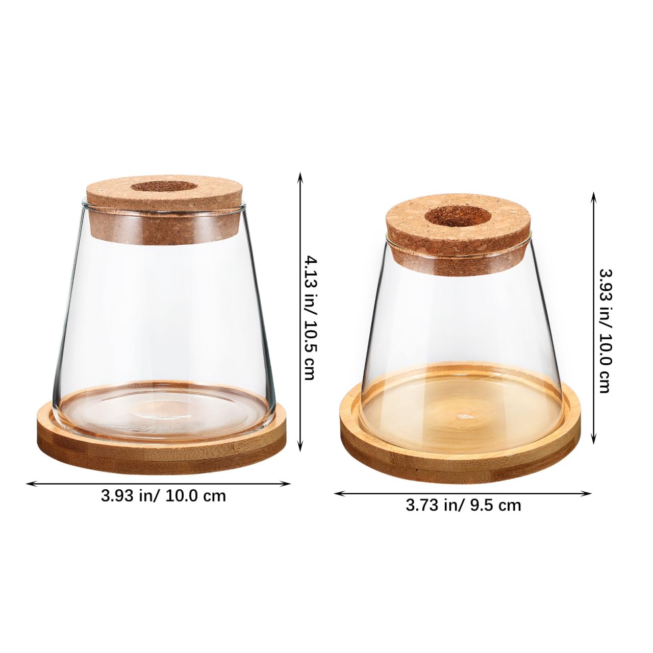 2pcs Glass Plant Propagation Station with Wooden Base Hydroponic Plants Vase for Indoor Decor Glass Terrarium Vase Jars Home Kitchen Decorations and Gifts for Planter Lovers