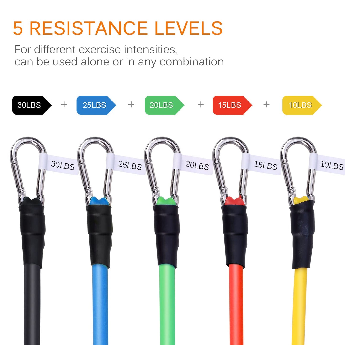 Uten Resistance Bands Set 12pcs, 100lbs Elastic Exercise Bands with Door Anchor, Handles, Ankle Straps and Carry Bag, Indoor Outdoor Fitness, Shape Body, Full Body Workout
