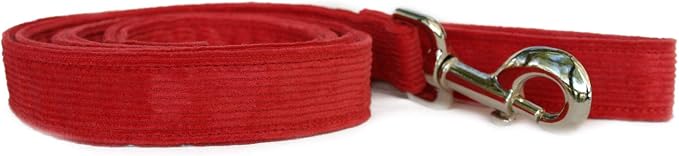 The Good Dog Company Hemp Corduroy Leash - 6 ft (3/4 Inch Width, Red)