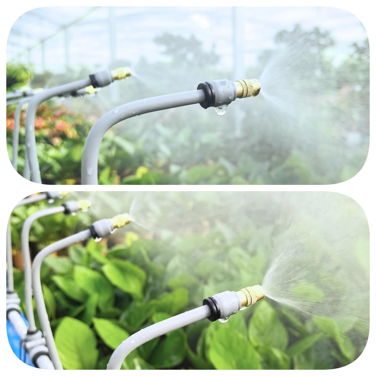 49FT Drip Irrigation Kits,Quick Connector Automatic Irrigation System,with Replaceable Bending Dropper,atomizing Copper Nozzle for Watering System for Garden Plant Lawn Patio. (15M+12Nozzles)