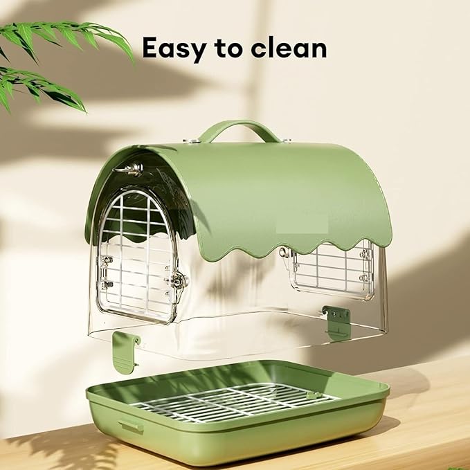 Parakeet Cage,Accessories, Bird Carrier Backpack with Perch, Transparent Travel Cage Bag with Shade Cover Visible Window for Parrots Budgie Small Birds(Brown)