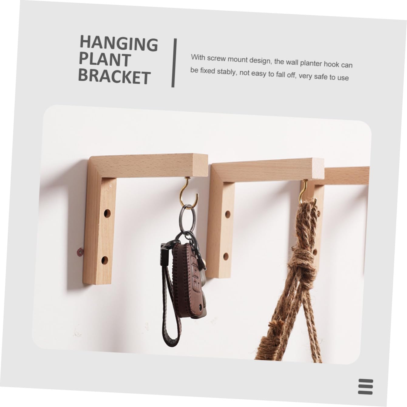 VINTORKY 2pcs Wooden Wall Mount Plant Hangers Flower Pot Brackets for Outdoor Garden Hanging Hooks Suitable for Bird Feeders Wind Chimes and Lanterns