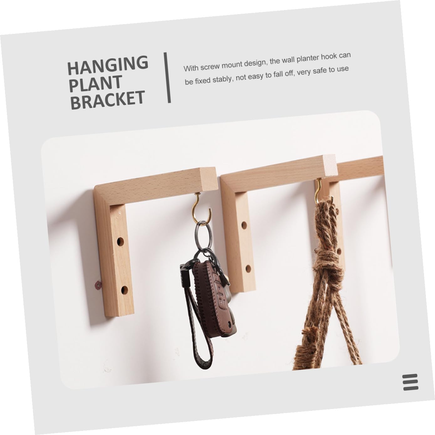 Toddmomy 2pcs Wooden Wall Hooks Plant Hanging Brackets for Bird Feeders and Hanging Baskets Beech Wood Plant Bracket Outdoor Gardening Hook for Lanterns and Wind Chimes