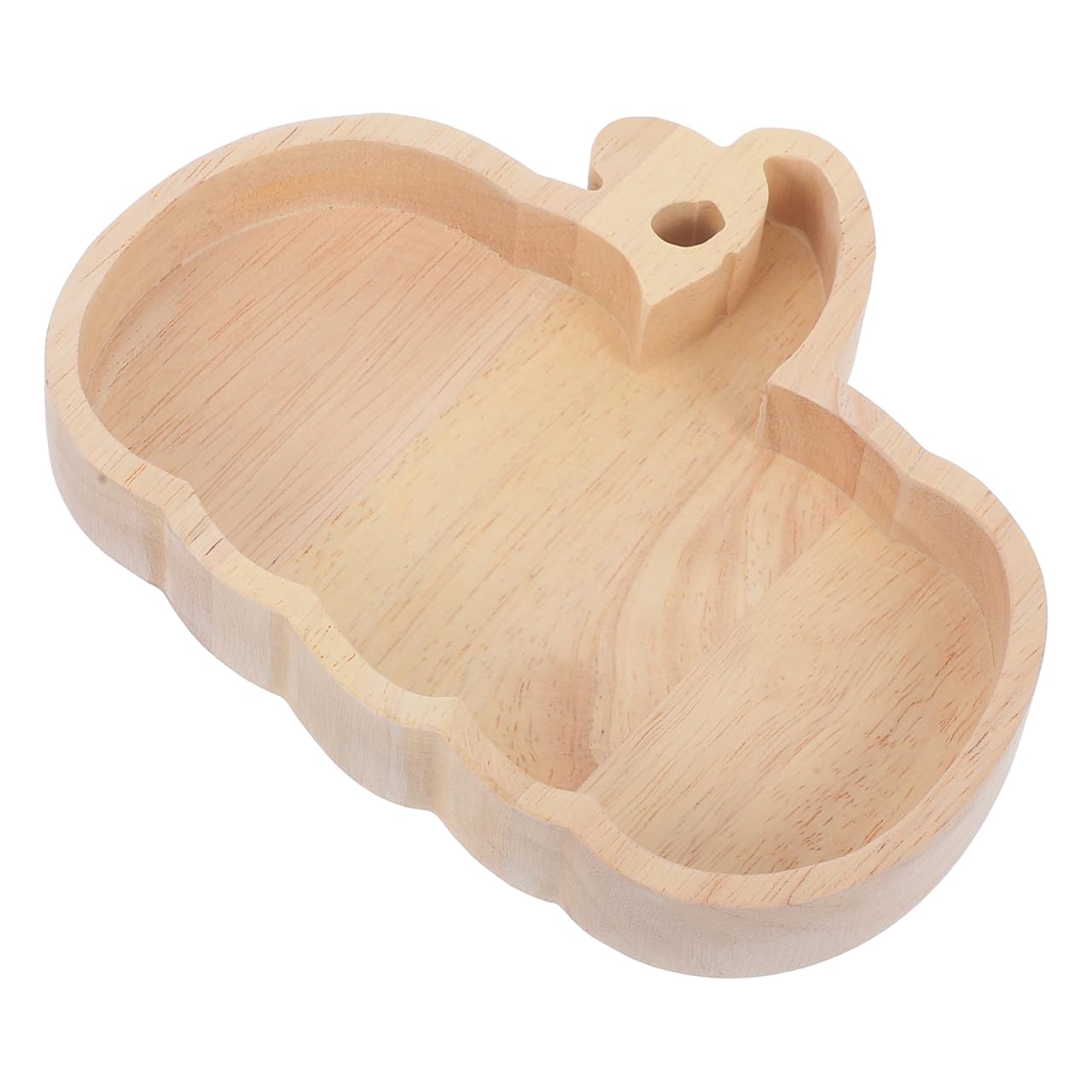 GLEAVI Halloween Pumpkin Plate Wood Serving Tray for Snacks Candy Dessert Tableware Seasonal Party Decor