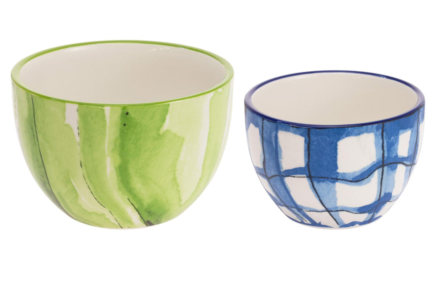 Boston International Ceramic Bowls Fall Autumn Thanksgiving Nesting Serving Bowl Set, 2 Sizes, Chinoiserie Pumpkins