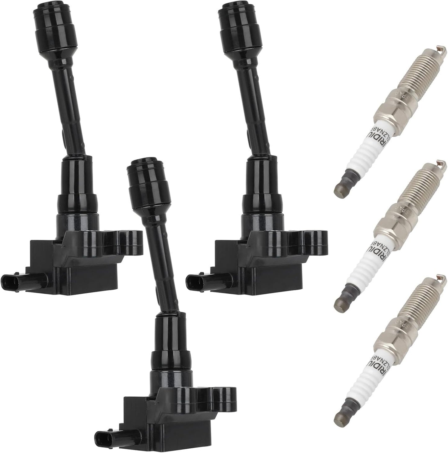 ECCPP 3 ignition coils with 3 iridium Spark Plugs,UF808,coils packs,for Smart Fortwo 2016-2017 0.9L224332428R,UF-808