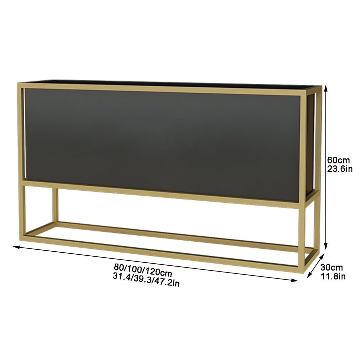 YJEUZCD Metal Planter Box, Rectangular Raised Garden Bed, Outdoor Indoor Flower Box Partition, Commercial Restaurant Patio Porch Partition Divider(Black-B,120x60cm/47.2x23.6in)