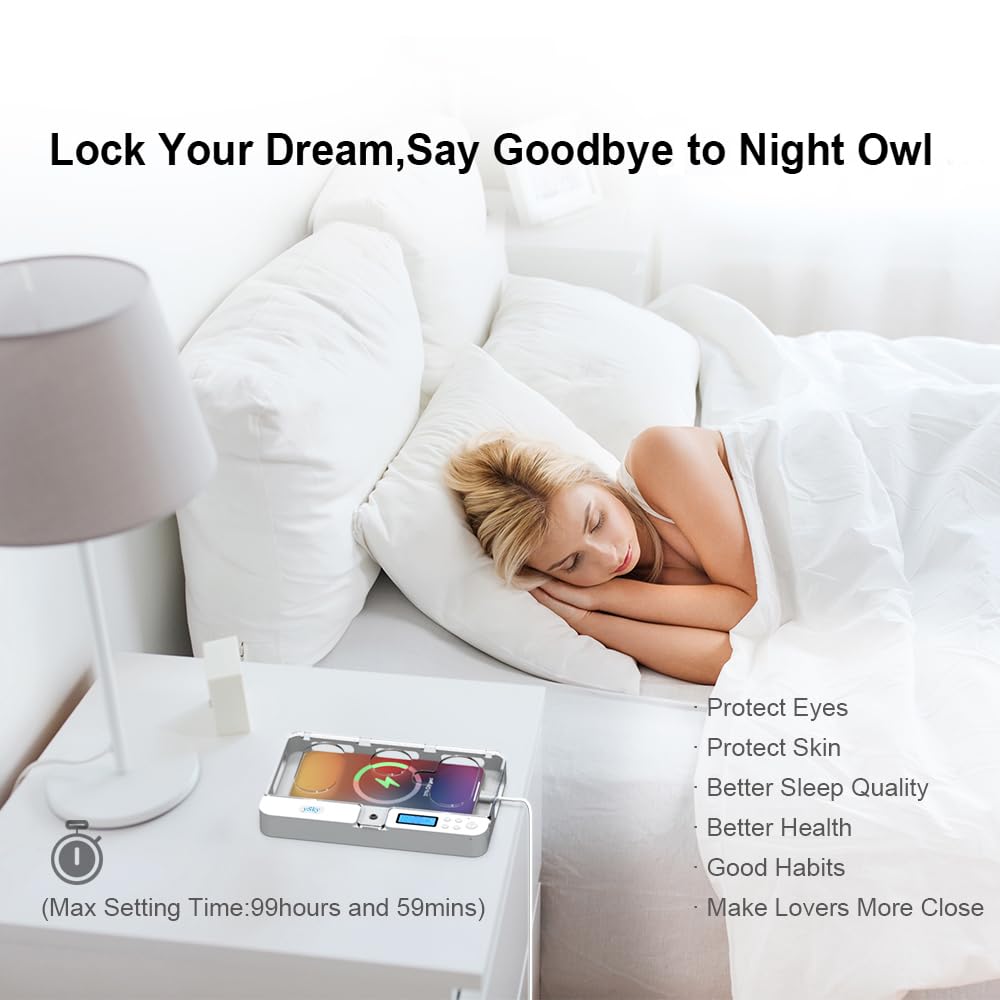 ySky Portable Phone Lock Box with Timer for iPhone and Android Phones, Self-Control Timed Phone Jail Locker to Help Kids,Students, Adults Focus Back, Unplug from Phones Boost Your Mental Wellness