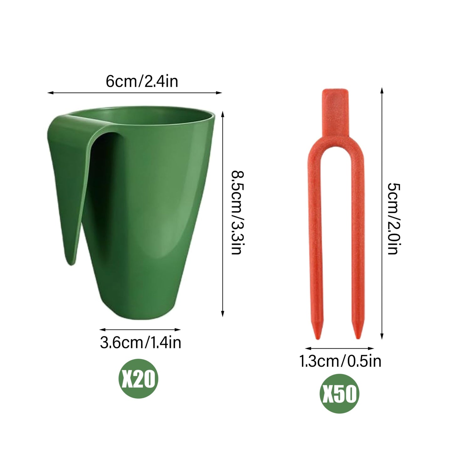 Xoeryoy Propagation Cups, 20PCS Small Strawberry Propagation Cups with 50 Vine Press Forks Plastic Planter for Runner Rooting & Transplanting