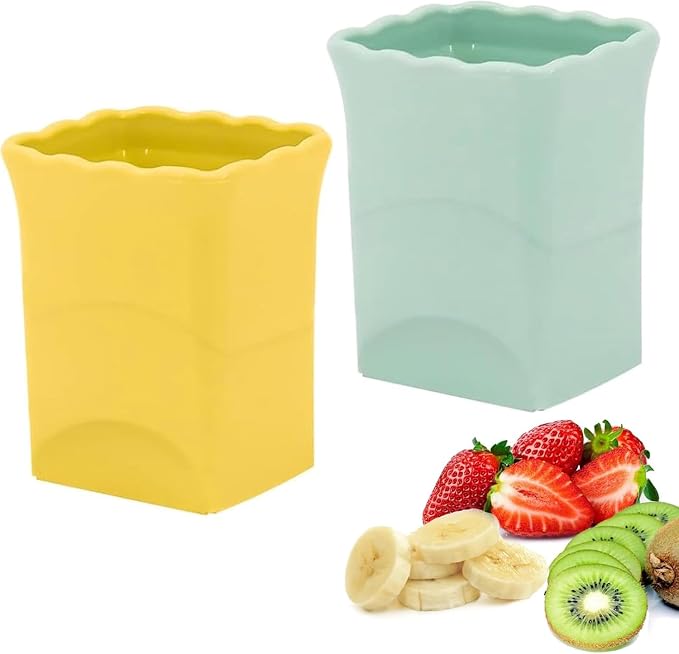 DASZERXยฎ Cup Fruit Slicer Set, strawberry slicer, Banana, Egg, and Vegetable Slicer and Salad - Quick and Easy mini Kitchen Gadgets for fruit cutter & Veggies (2 Pcs Set)